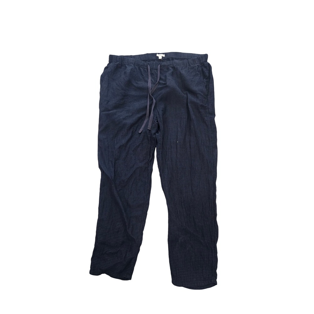 Eileen Fisher Organic Cotton Textured Lounge Pants Navy Size Large